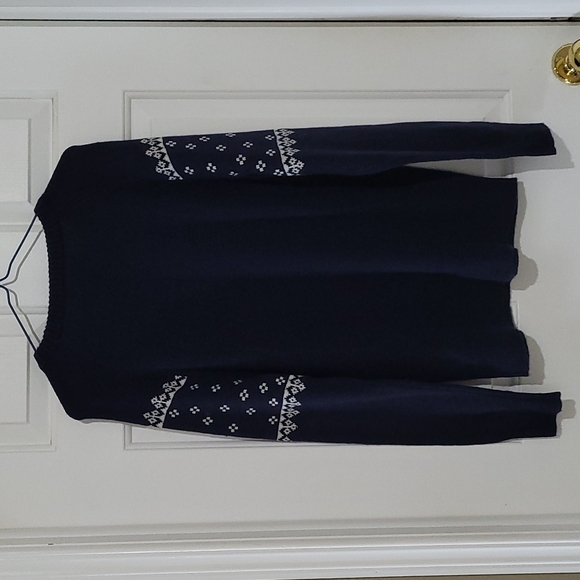 J Crew Navy Blue Lambswool Holiday Reindeer Sweater - Picture 9 of 9